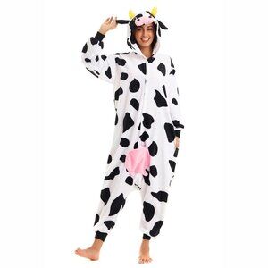 Adult Cow Onesie Kigurumi Union Suit Pajamas Halloween Costume Cosplay